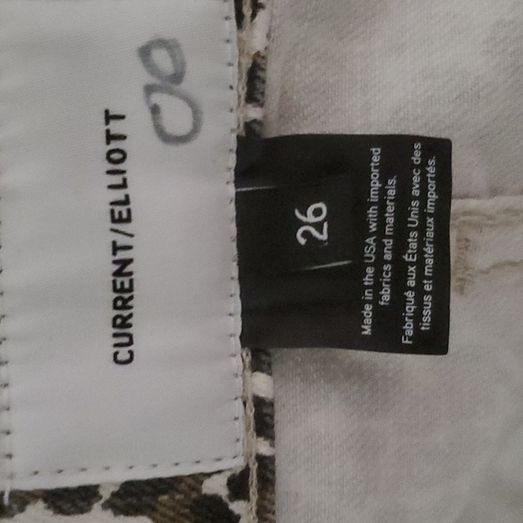 Current Elliott The Super Highwaist Stiletto Snow Leopard Slit Step Hem. - Picture 7 of 16